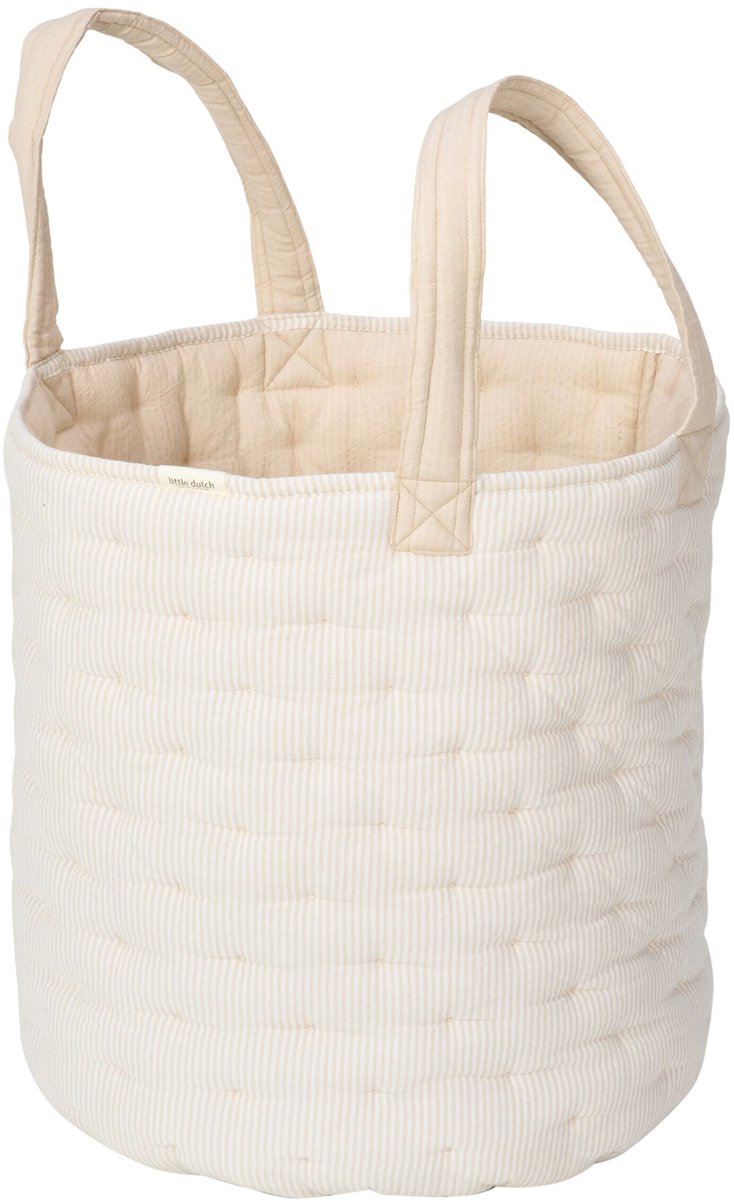 Little Dutch Pure Aufbewahrungskorb groß – weicher beige Streifen