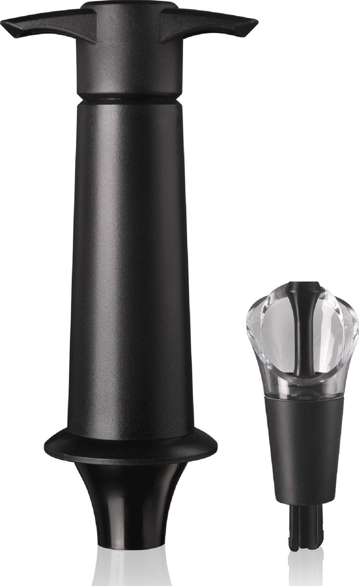 Vacuvin Vacu Vin Wine Saver Server – Vakuumpumpe mit Ausgießer und Weinverschluss – Wein lagern und tropffrei ausschenken – Schwarz