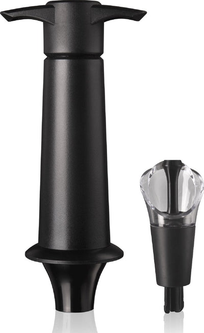 Vacuvin Vacu Vin Wine Saver Server – Vakuumpumpe mit Ausgießer und Weinverschluss – Wein lagern und tropffrei ausschenken – Schwarz