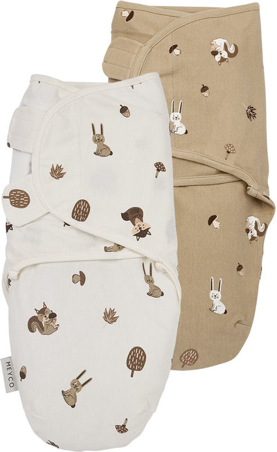 Meyco Baby Waldtiere Wickeldecke – Sand – 4–6 Monate – 2er-Pack