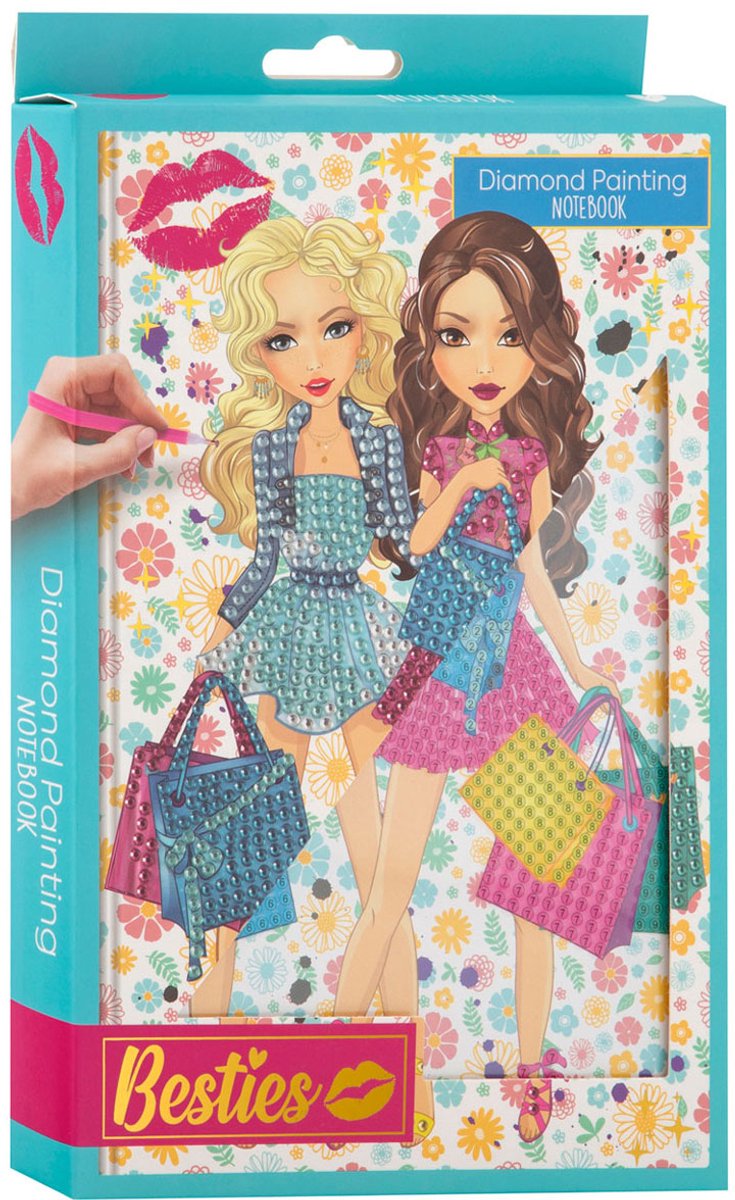 Besties Diamond Painting Notebook - Blau