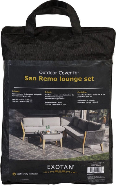 Woood Exotan Schutzhülle Lounge-Set San Remo – Pe – Schwarz – 45 x 30 x 14 cm