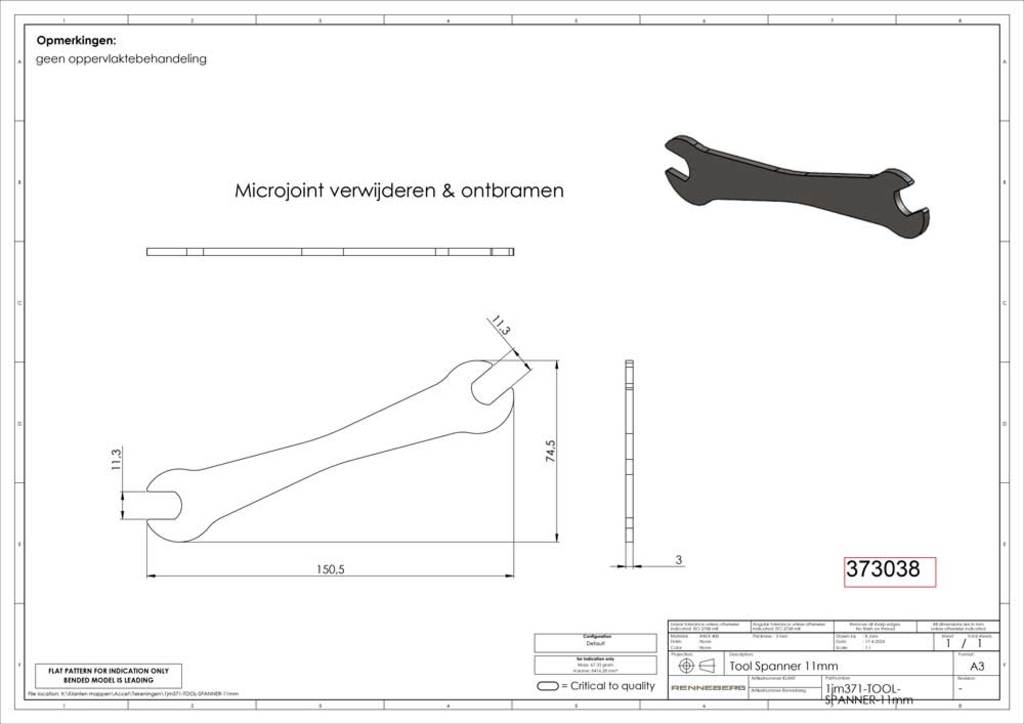 Markenloser GRS-Gabelschlüssel 11-11 mm