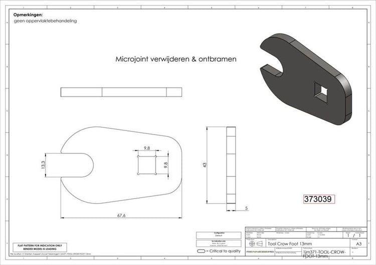 GRS-Bit-Hahnenfuß-Maulschlüssel ohne Markenzeichen 3 8 13 mm