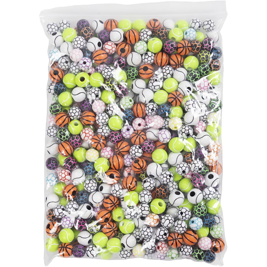 Creativ Company Sportperlen, D 10+11 mm, Lochgröße 1,5+3 mm, 270 gr 1 Box