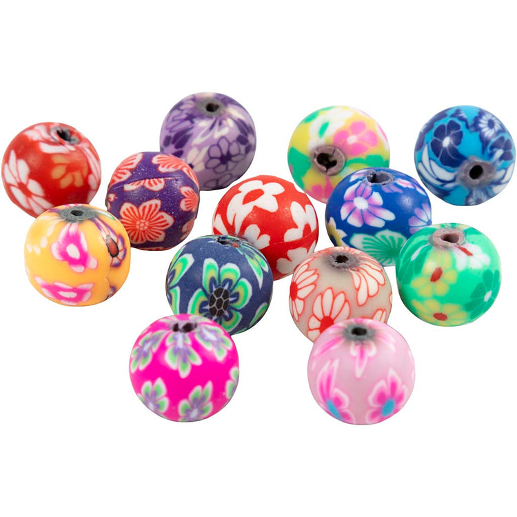 Creativ Company Fimoperlen, D 10 mm, Lochgröße 1 mm, 50 Stück 1 Beutel
