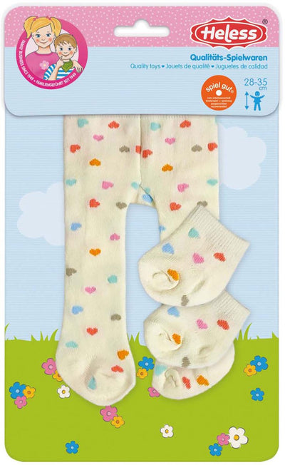 Heless Puppen Strumpfhosen mit Socken Herz Konfetti, 28-35 cm