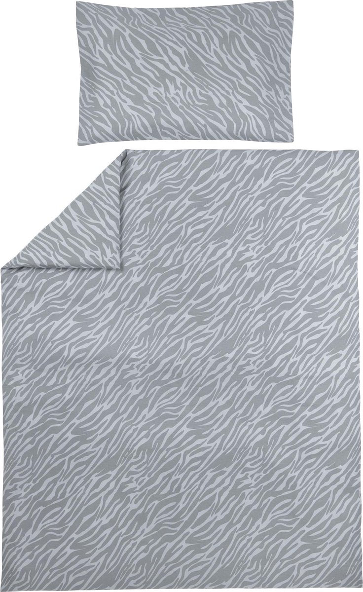 Meyco Baby-Zebra-Bettbezug für Kleinkinder – grau – 120 x 150 cm