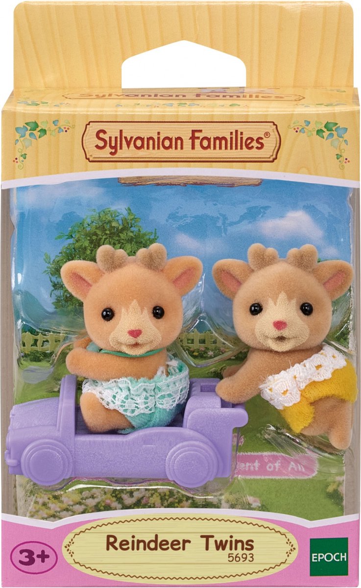 Sylvanian Family 5693 Zwillings-Rentier-Spielzeugfiguren aus samtigem Stoff