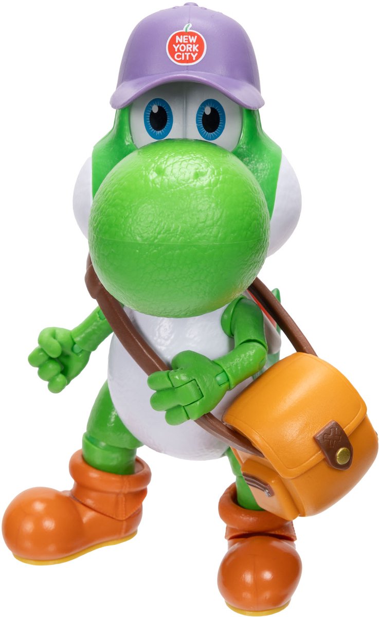 Jakks Super Mario Galaxy Movie – 13 cm große Figurenserie – Yoshi-Figur mit Hut, Sonnenbrille und Tasche