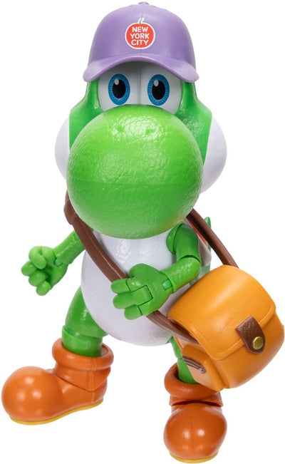 Jakks Super Mario Galaxy Movie – 13 cm große Figurenserie – Yoshi-Figur mit Hut, Sonnenbrille und Tasche