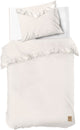 Dindi Home Bettbezug mit weißen Rüschen – 140 x 220 – 100 % Baumwolle – gebrochenes Weiß