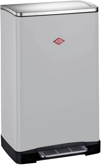 Wesco Big Double Boy Mülltrenner | 36 Liter | Duo Treteimer (2x18 Liter) | Metall - kühles Grau matt | Müll
