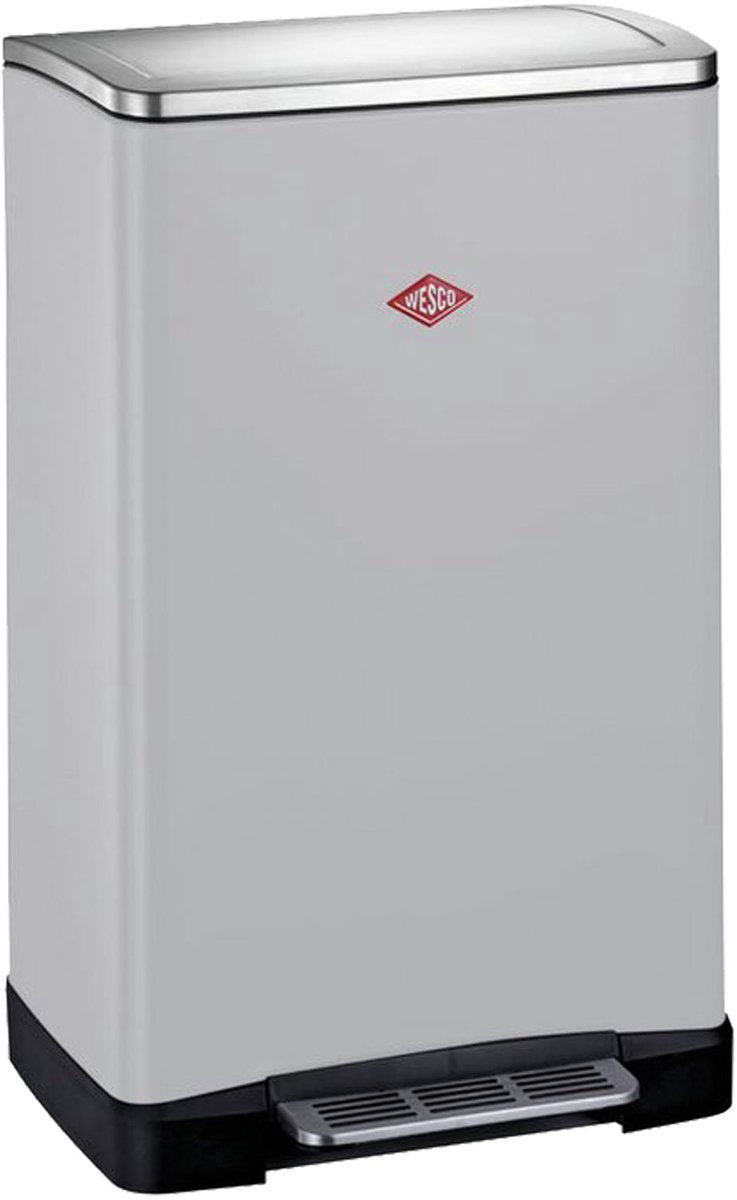 Wesco Big Double Boy Mülltrenner | 36 Liter | Duo Treteimer (2x18 Liter) | Metall - kühles Grau matt | Müll