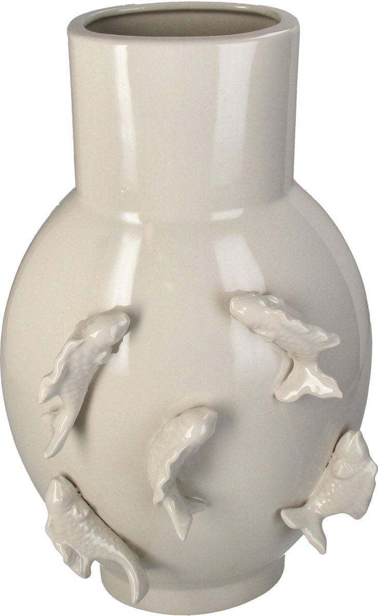 HD Collection Vase Fisch Steingut 23,8x15,5x40,8cm