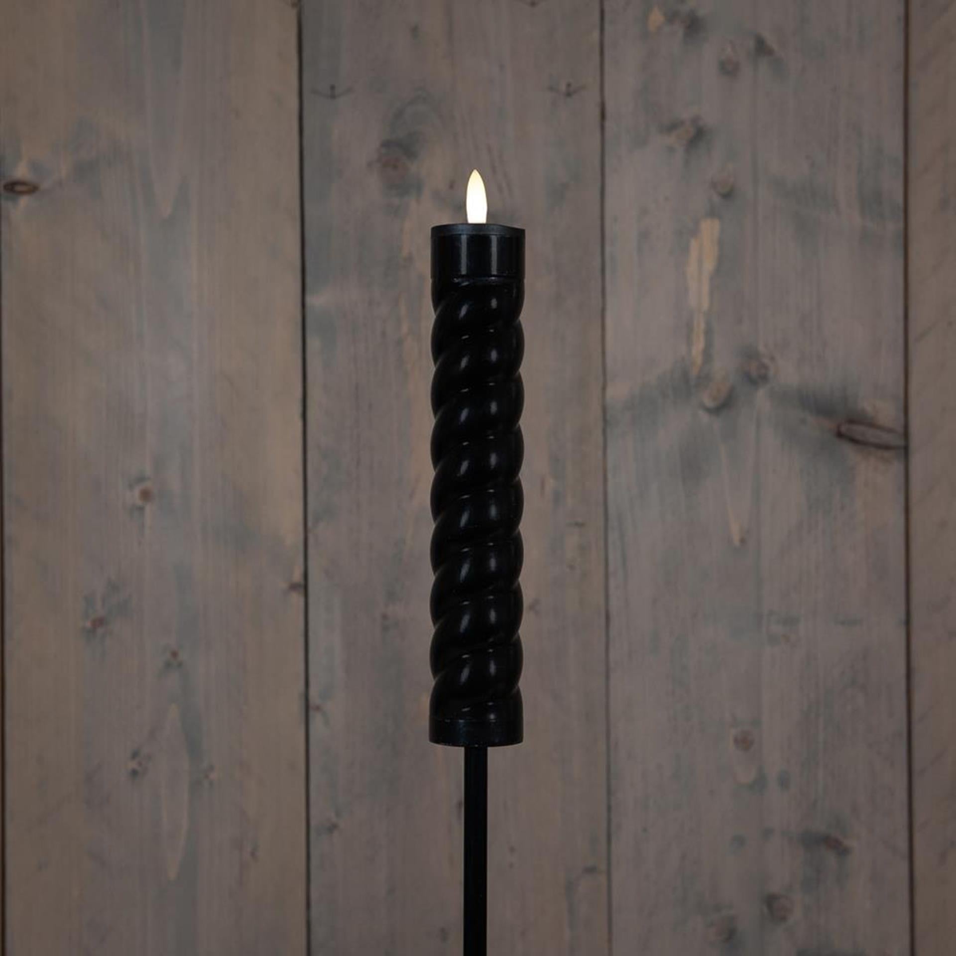 Anna's Collection Solar-Wirbel-Taschenlampe, schwarzer 3D-Docht auf Stecker, 97 cm (21 x 4 cm Taschenlampe und 76 cm Stecker)