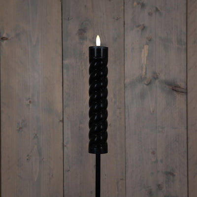 Anna's Collection Solar-Wirbel-Taschenlampe, schwarzer 3D-Docht auf Stecker, 97 cm (21 x 4 cm Taschenlampe und 76 cm Stecker)