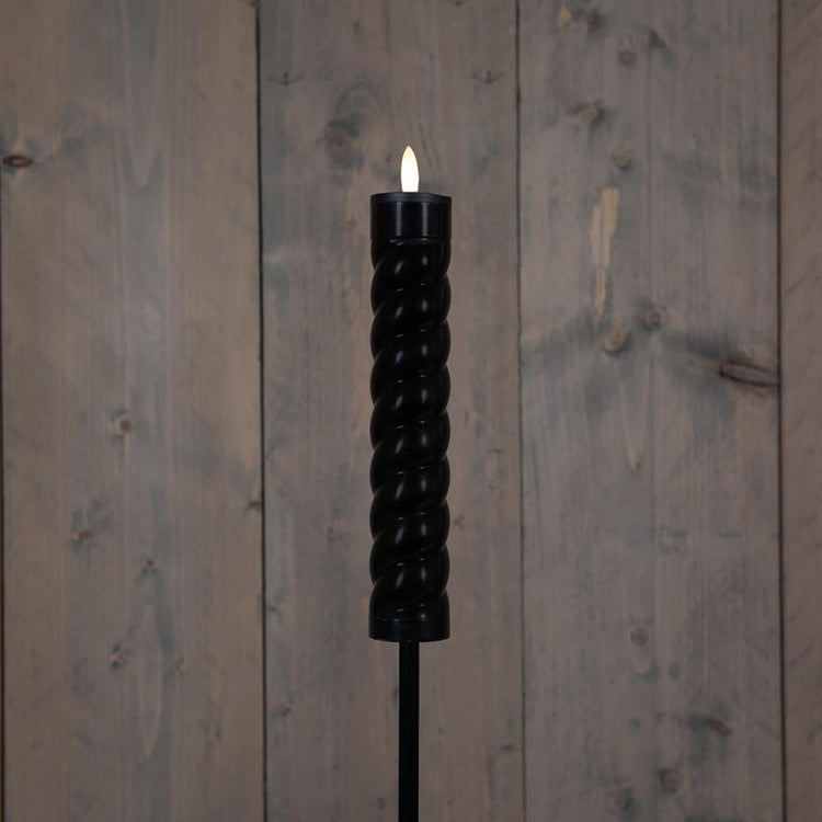 Anna's Collection Solar-Wirbel-Taschenlampe, schwarzer 3D-Docht auf Stecker, 97 cm (21 x 4 cm Taschenlampe und 76 cm Stecker)