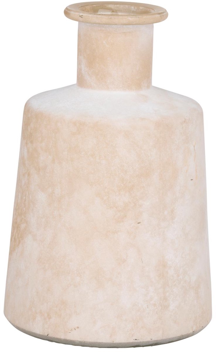 Arti casa dekorative Vase – beige Vase für die Innendekoration – moderne Vase für Blumen und Accessoires – ø11,5 x 18 cm – beige und weiß