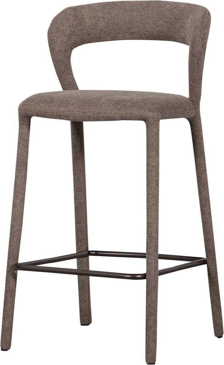 Woood edler Barstuhl - gewebter Stoff - Taupe - 95x48x52