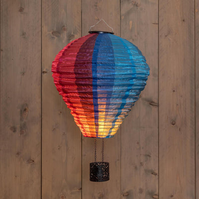 Anna's Collection LED-Solar-Heißluftballon mit Flammeneffekt, 29 x 58 cm