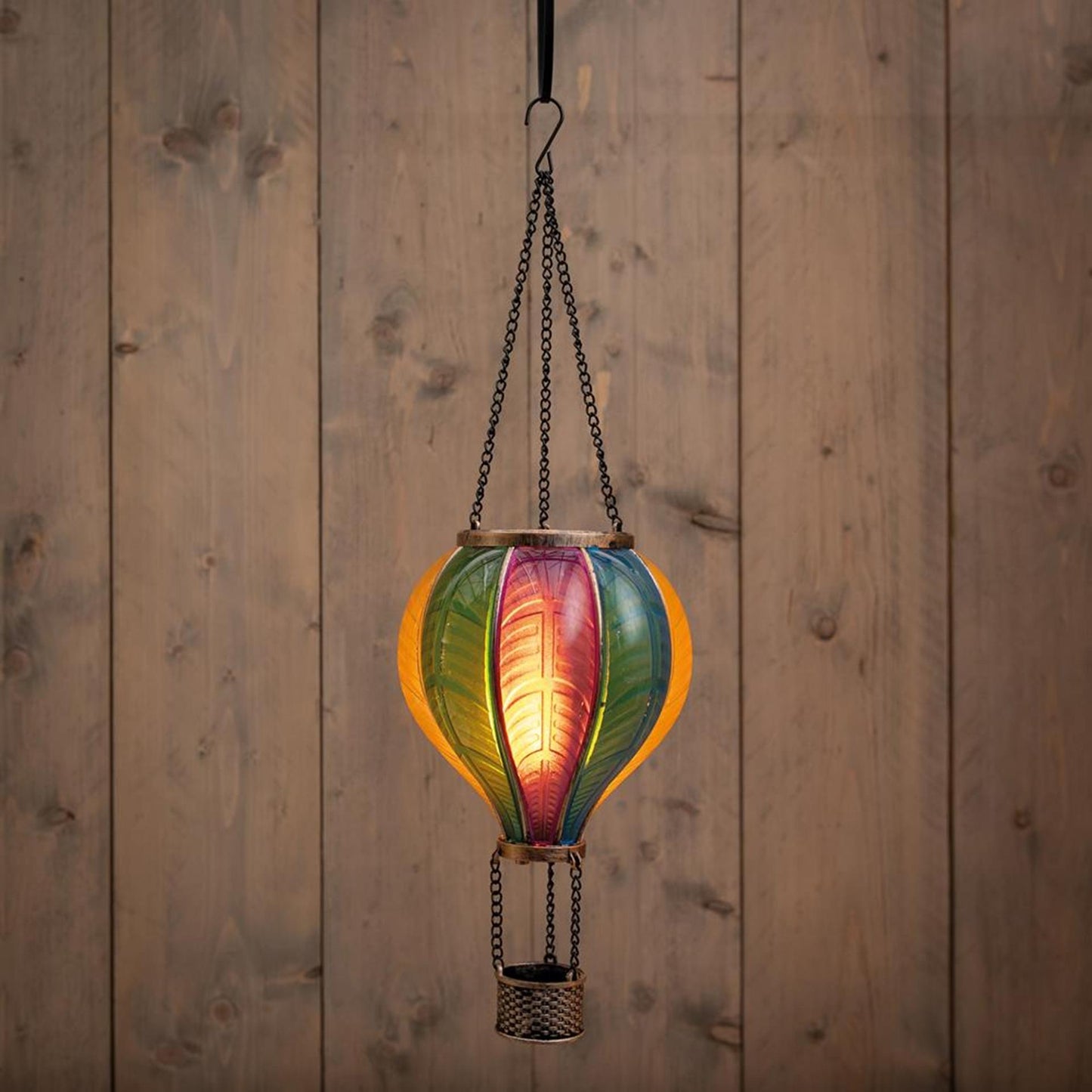 Anna's Collection LED-Solar-Heißluftballon, mehrfarbig, 14 x 45 cm