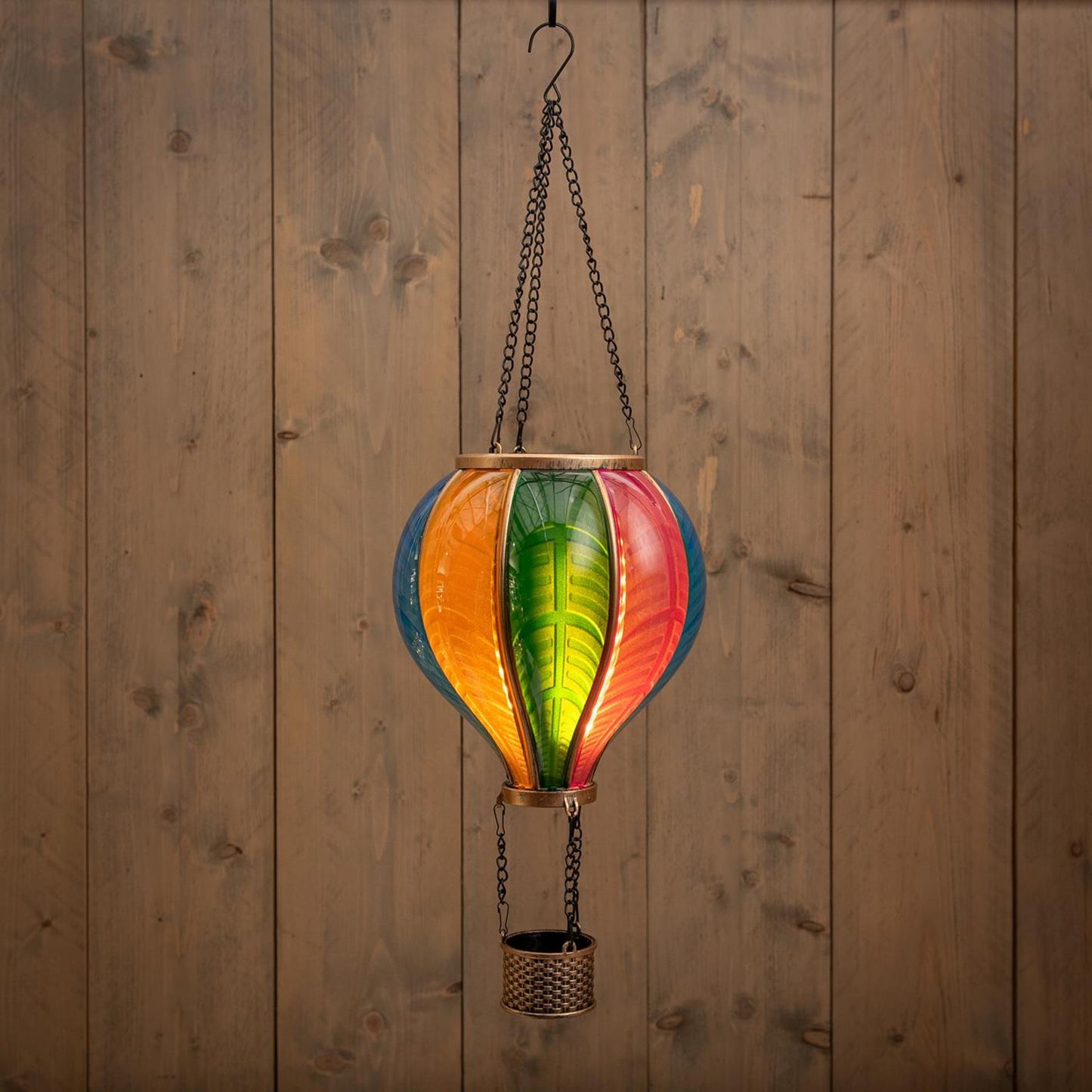 Anna's Collection LED-Solar-Heißluftballon mit Flammeneffekt, 29 x 86 cm