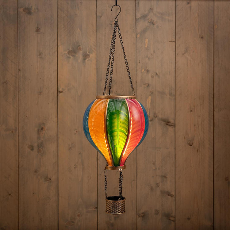 Anna's Collection LED-Solar-Heißluftballon mit Flammeneffekt, 29 x 86 cm