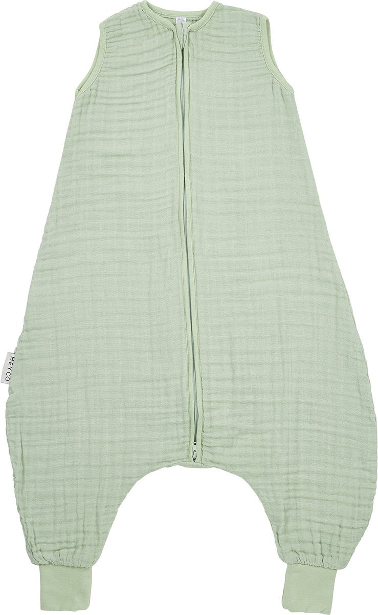 Meyco Baby Uni Baby-Sommer-Schlaf-Overall-Pullover – vorgewaschen, hydrophil – zartgrün – 80 cm – 0,5 Tog