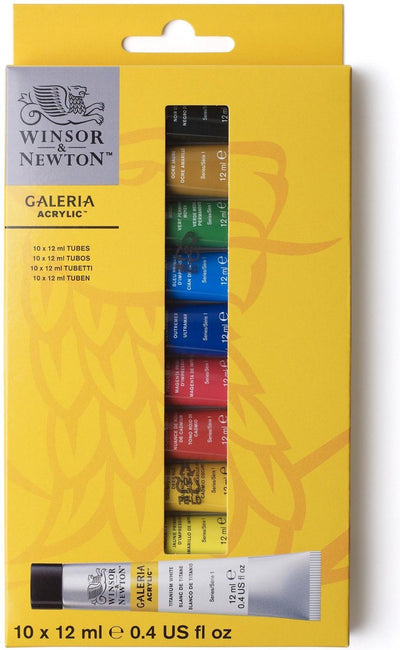Winsor Newton 2190605 Galeria Acrylfarben-Set – 10 × 12 ml – Acrylfarben-Starterset für Anfängerkünstler
