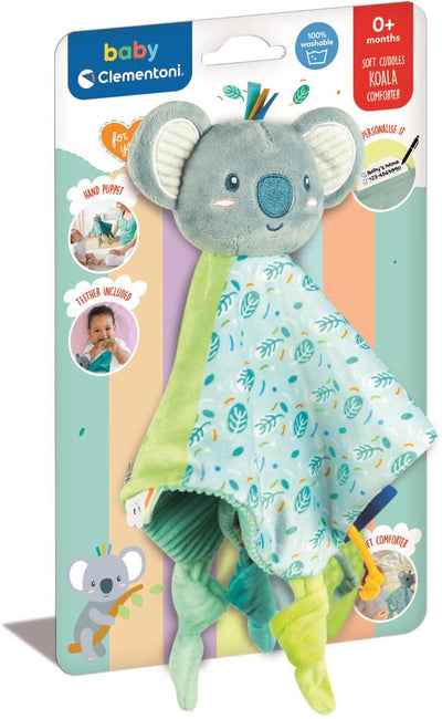 Clementoni – Baby-Schmusetuch Koala – weiches Kuscheltuch – sensorisch – Mutterschaftsgeschenk – ab 0 Monaten