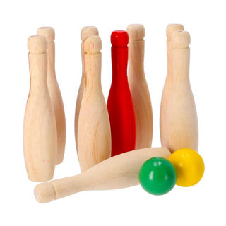 Alarmalarm im Freien Holzbowling -Bowling -Set