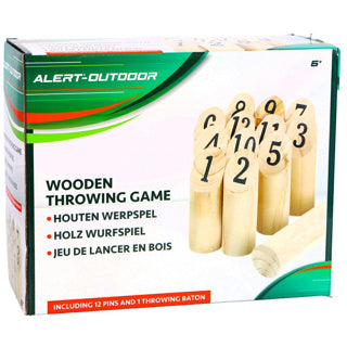Alert Outdoor -Holzwurfspiel mit handlichem Speichernetzwerk
