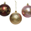 Decoris Weihnachtskugeln Mix 12 Stück Gold, Rot und Rosa