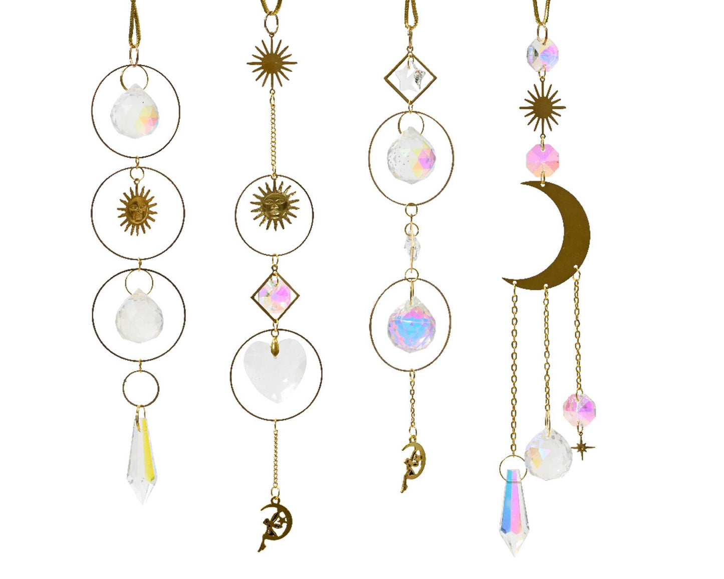 Decoris Hängedekoration aus Metall mit Sonne und Mond gold