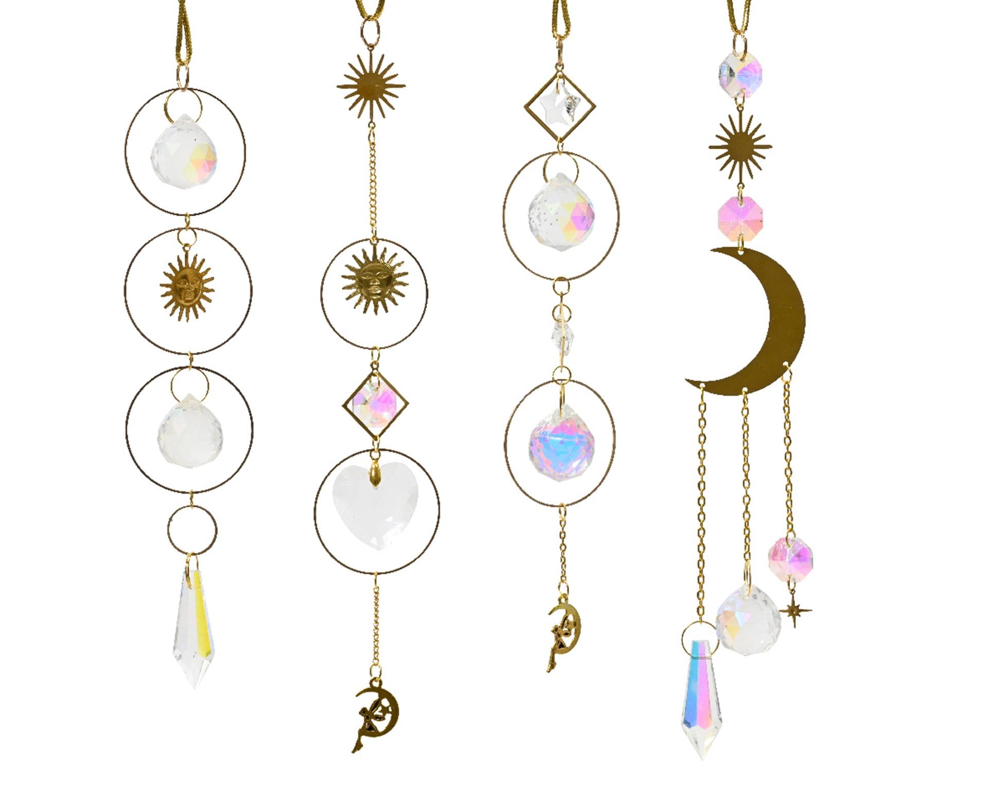 Decoris Hängedekoration aus Metall mit Sonne und Mond gold