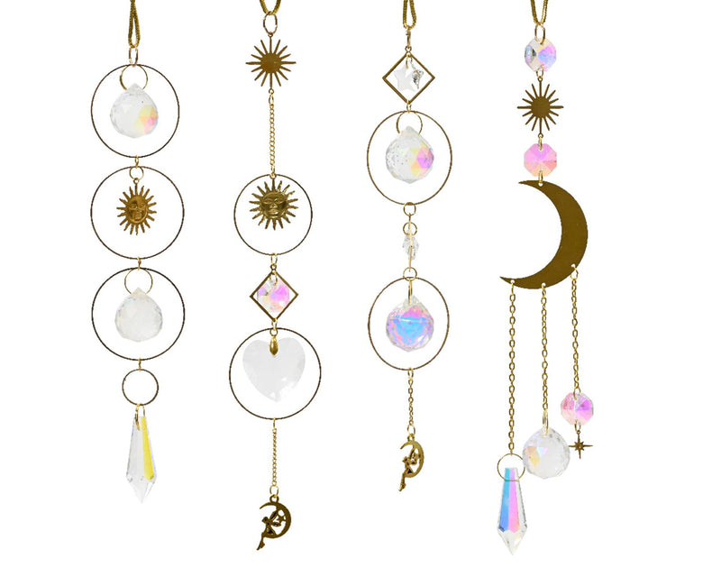 Decoris Hängedekoration aus Metall mit Sonne und Mond gold