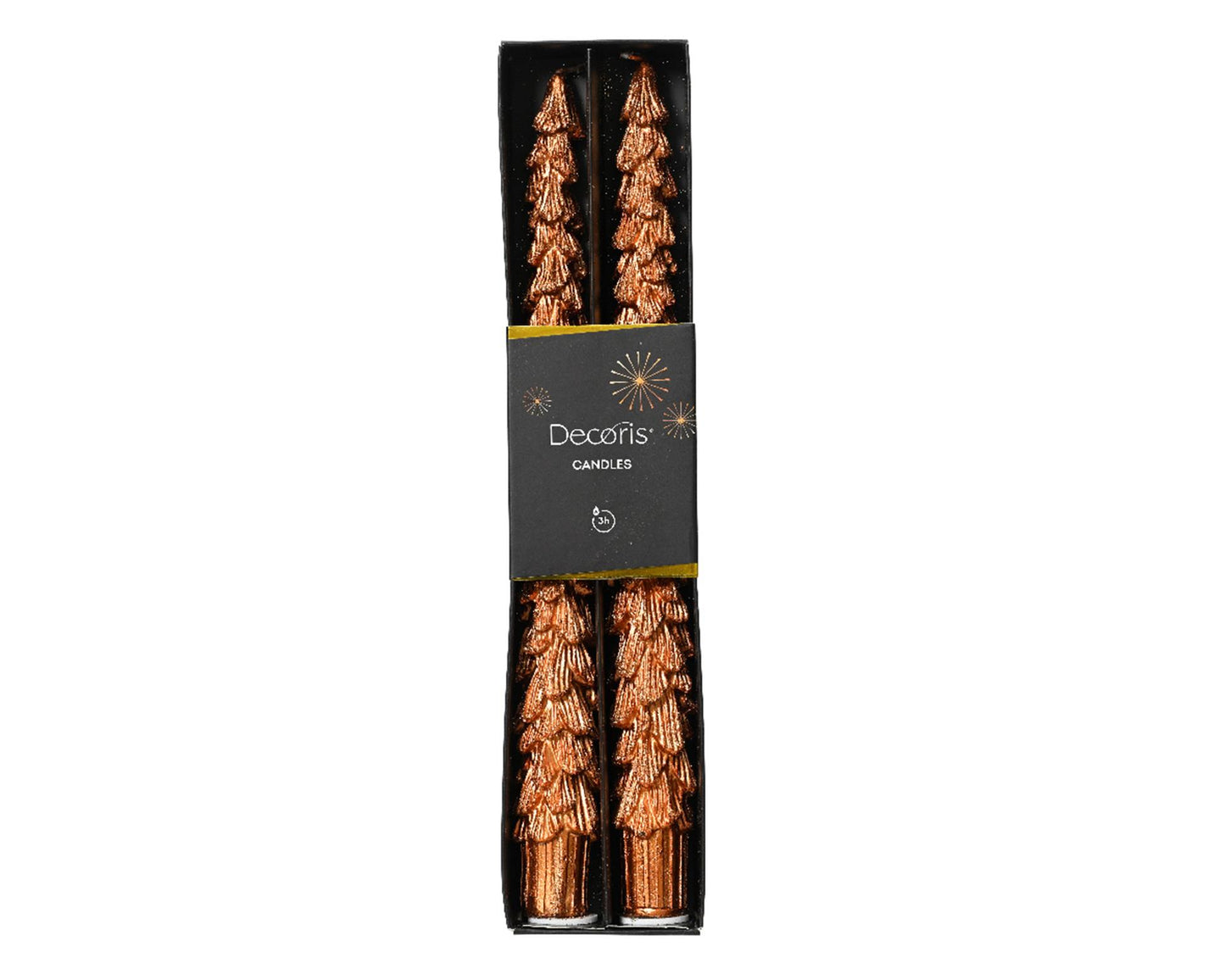 Decoris Tafelkerze Weihnachtsbaum Kupfer 25cm 2-teilig