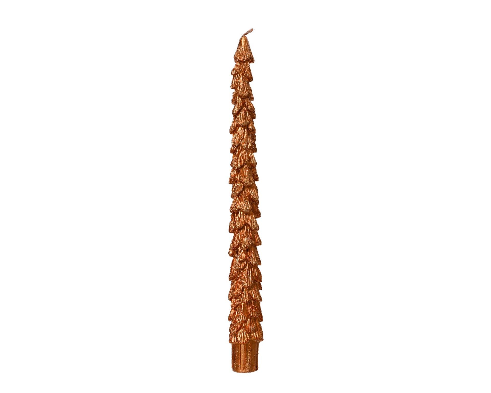 Decoris Tafelkerze Weihnachtsbaum Kupfer 25cm 2-teilig