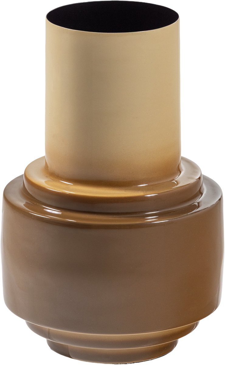 Woood Orba-Vase 34 x 22 cm – Metall – Hochglanz-Sand – 34 x 22 x 22 cm