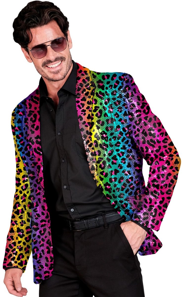 Widmann Paillettenjacke Regenbogenleopard