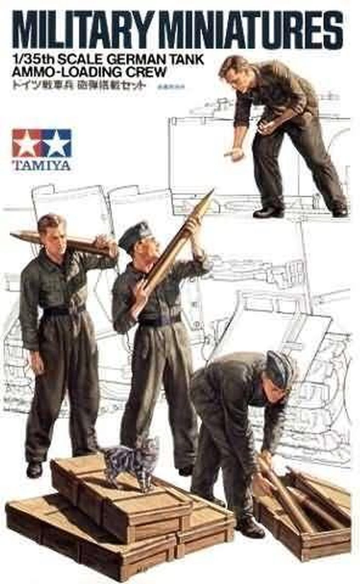 Tamiya Modellbausatz Militärfahrzeuge - 35188 Abb. Stellen Sie die Munitionsladung des Panzers ein. Besatzung mit 4 Figuren aus Kunststoff - 1:35 - Modellbau