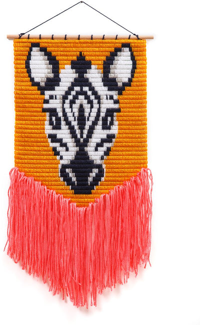 Sozo – Wandkunst-Stickset Zebra – komplettes Stickset – geeignet ab 6 Jahren