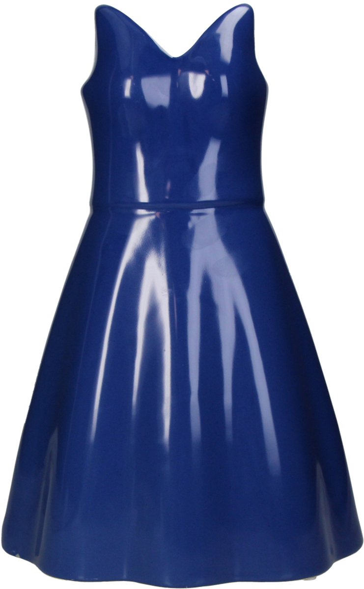 HD-Kollektion Vasenkleid aus blauem Steingut, 22,5 x 16,3 x 34 cm