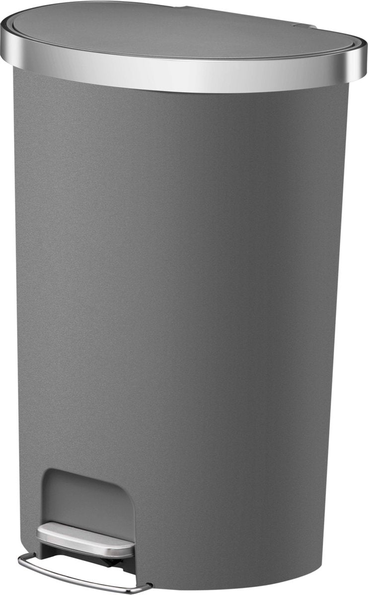 Eko - hana halbrunder Treteimer 55 Liter - Kunststoff - Grau - Abfalleimer