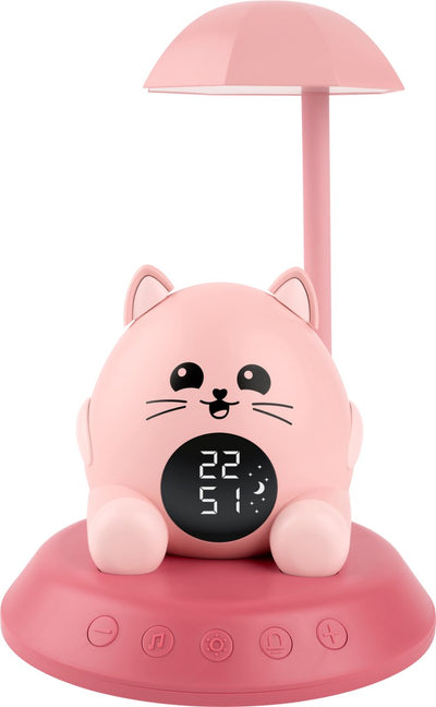 Bigben Hibuddies Hibuddies Nachtlampenwecker mit Soundeffekten für Kinder – Sun the Cat – Schlaftrainer