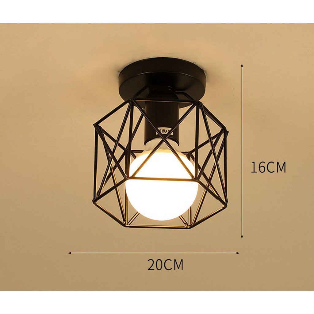 Homestyle Pro Homestyle MK002-B Industrial Deckenlampe 20x16 cm Black Metall