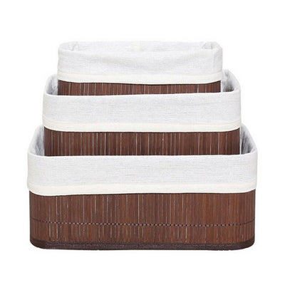 Homestyle Pro Homestyle Bambus Aufbewahrungskörbe 3 Stücke braunweiß