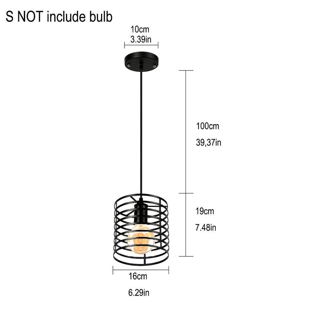 Homestyle Pro Homestyle MK014-B Industrial Hanging Lamp 16x19 cm Schwarzes Metall