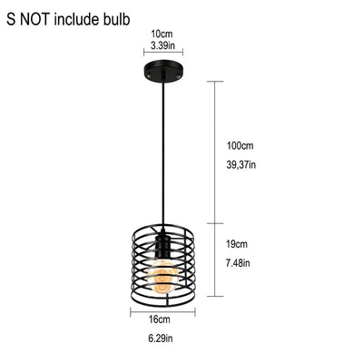 Homestyle Pro Homestyle MK014-B Industrial Hanging Lamp 16x19 cm Schwarzes Metall